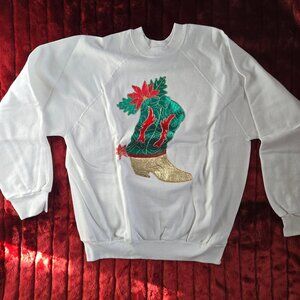 NWOT - Hand decorated holiday sweatshirt